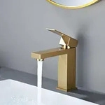 Waschtischarmatur Bad Gold Edelstahl 304 Keramikventil Einhebel Mischbatterie...