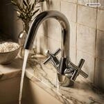 PaulGurkes Design Waschtischbatterie Wasserhahn Waschtischarmatur Kreuzgriff