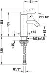 Duravit Waschtisch-Einhebelmischer S FreshStart + -Flow C.1 Ausl. 91mm, o.