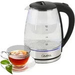Edler Glas-Wasserkocher 1,8L mit blauem LED-Licht, Edelstahl, 2200W - Teekocher mit