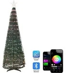 BELIANI LED Deko Weihnachtsbaum gr&uuml;n mit bunten LED Lichtern App Steuerung mit...