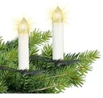 LED Baum-Lichterkette 25 m mit 50 warmwei&szlig;en Kerzen Clips & Timer - f&uuml;r Innen...