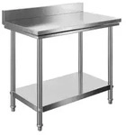 Wiltec Edelstahl Tisch Arbeitstisch Edelstahltisch mit Aufkantung 100x60x85cm...