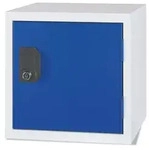 STIER Schlie&szlig;fachw&uuml;rfel 450 x 450 x 450 mm lichtgrau enzianblau stapelbar
