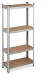 Relaxdays Schwerlastregal verzinkt, Traglast 700kg, 150x70x30 cm, 4 B&ouml;den, zum