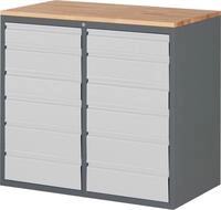 STIER Schubladenschrank Premium mit 12 Schubladen und Buchentop BxTxH...