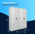 Mega Deal | 2x Fl&uuml;gelt&uuml;renschrank ELEPHANT mit 2 T&uuml;ren, abschlie&szlig;bar | HxBxT