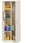 HOMCOM Besenschrank Mehrzweckschrank Vorratsschrank mit Staubsaugerfach - Creme