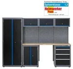 Werkstattwand 13-tlg. modulares Werkstattschranksystem aus Stahl mit massiver