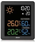 Alecto WS1000 Wetterstation mit Funk-Au&szlig;ensensor Farbdisplay 3,9 Zoll - Schwarz