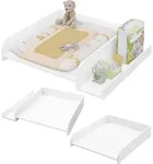 WOLTU Wickelaufsatz, mit Seitenablage Sicherheitsgurt, 80x16,5x70 cm, Wei&szlig; - Wei&szlig;