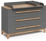 Wickelkommode Vitalispa Malia Grau/Artisan 133.2 x 98 cm mit 3 Schubladen, Model