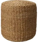 Runder Hocker aus Seegras, &Oslash; 40 cm - Braun