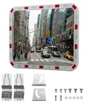 Wiltec Verkehrsspiegel 70 x 90 cm konvex, eckiger Sicherheitsspiegel mit...