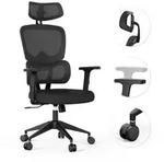 SENSE7 VENO Ergonomischer B&uuml;rostuhl - Schreibtischstuhl Schwarz Geteilte
