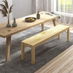 HOMCOM Sitzbank 3-Sitzer Holzbank Essbank im Landhaus-Stil, K&uuml;chenbank f&uuml;r K&uuml;che -