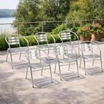 6 Stk. stabile Aluminium Bistrostuhl Stapelstuhl Gartenstuhl stapelbar