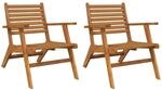 vidaXL Gartenst&uuml;hle 2 Stk. Massivholz Akazie - Braun