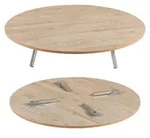 Sofra runde Holztisch mit klappbaren Beinen 80 cm Durchmesser, braun - Braun