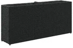 vidaXL Hochbeet mit 2 F&auml;chern Schwarz 90x20x40 cm Poly Rattan - Schwarz