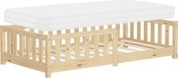 ML-Design Kinderbett 80x160 cm Natur Bodenbett f&uuml;r Kinder mit Matratze...