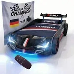 Autobett GTE Kinderbett im Rennwagen-Design mit Lattenrost Farbe Schwarz -...