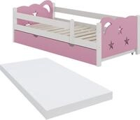 Kinderbett Vitalispa Jessica Rosa 80x160 cm mit Schublade und Matratze, Model...