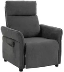 HOMCOM Relaxsessel, TV-Sessel mit Massage & W&auml;rme, Dunkelgrau - Dunkelgrau