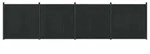 vidaXL Zaunelement 4 stk. 705 x 186,5 cm WPC und Aluminium Schwarz - Schwarz