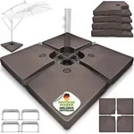 tillvex&reg; Sonnenschirmst&auml;nder Braun 90 Liter / 120 kg &ndash; 4-teilig f&uuml;r...