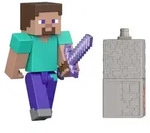Minecraft Steve Actionfigur mit Zubeh&ouml;r-Set, Spielzeug zum Sammeln mit Bauteil,