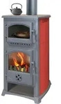 - Kaminofen mit Backfach und Herdplatte Cucina bordeaux - 9,7kW - bordeaux