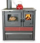 K&uuml;chenofen PANONIA Kacheln bordeaux, linke Version - 8,5 kW - bordeaux