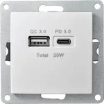 USB-Ladedose McPower Flair 2-fach 3,4A wei&szlig; - Wei&szlig;