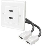 Transmedia HDMI Anschlussdose; mit 2 HDMI Anschl&uuml;ssen, C 400-2 - Wei&szlig;
