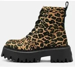 Buffalo Buffalo Damen Stiefelette Veloursleder Leopard-muster - 36