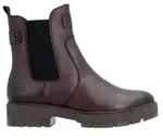 Rieker Damen Chelsea-Stiefel 7586035RED aus Naturleder Braun mit Blockabsatz -