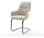 DELIFE Freischwinger Zelia-Flex mit Armlehnen Webstoff Soft Beige Freischwinger...