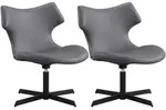 CLP 2er Set Loungest&uuml;hle Welland gepolstert in Lederoptik mit Lehnen 360&deg;...