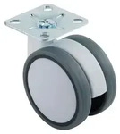 SOTECH M&ouml;belrolle Hamm &Oslash; 60 mm wei&szlig;/grau &ndash; ohne Bremse, Anschraubplatte...