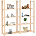 vidaXL Lagerregale 5 B&ouml;den 10 Stk 170x38x170cm Massivholz Kiefer 500kg - Beige