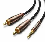 UGREEN AV170 Kabel 2x RCA (Cinch) Klinkenstecker 3,5 mm, 1 m (schwarz) - Schwarz