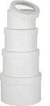 Aufbewahrungsboxen rund mit Deckel 4er Set Wei&szlig; stapelbar recycelte Pappe XS-L