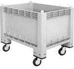Industriebox mit 4 Lenkrollen, lebensmittelecht, 300 Liter, LxBxH 1000 x 700 x 790 mm