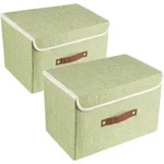 Faltbare Aufbewahrungsbox mit Deckel, Stoff, Waschbar, 38x25x25 cm, 2 St&uuml;ck,...