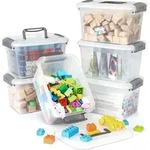 Citylife 6er-Set 5L Aufbewahrungsboxen mit Griff und Deckel transparent robust