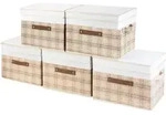 Faltbare Aufbewahrungsbox mit Deckel, Patchwork-Design, 38x25x25 cm, 5 St&uuml;ck,
