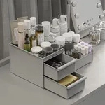 Kosmetik Organizer mit Schubladen Grau ABS Aufbewahrung f&uuml;r Schminktisch...
