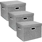 Aufbewahrungsbox mit Deckel, Stoff, faltbar, waschbar, 44x30x29 cm, 3 St&uuml;ck,...