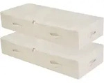 Unterbett-Aufbewahrungsbox 2er-Pack 100cm faltbar waschbar beige 6 Griffe -...